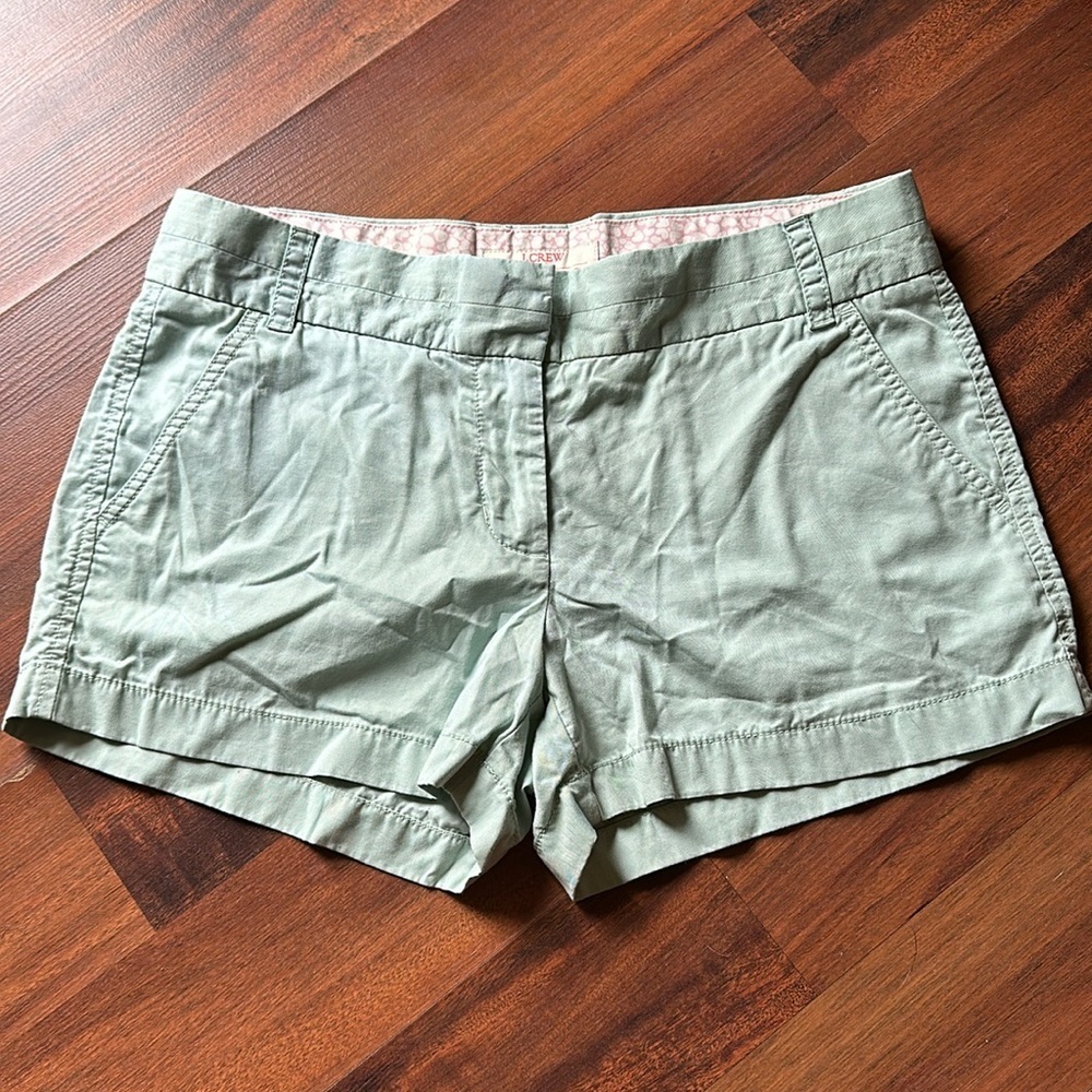 J Crew 100% Cotton Chino Broken-In Light Teal Size 4, Button Closure